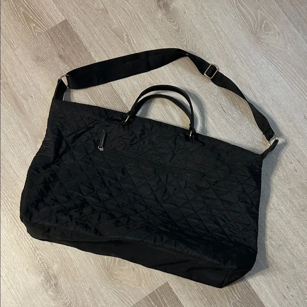 Black Quilted Lightweight Duffle Bag